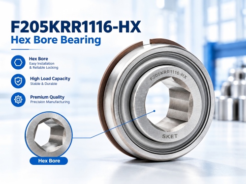 F205KRR1116-HX farm implement bearing with hex bore F205KRR1116-HX farm implement bearing with hex bore